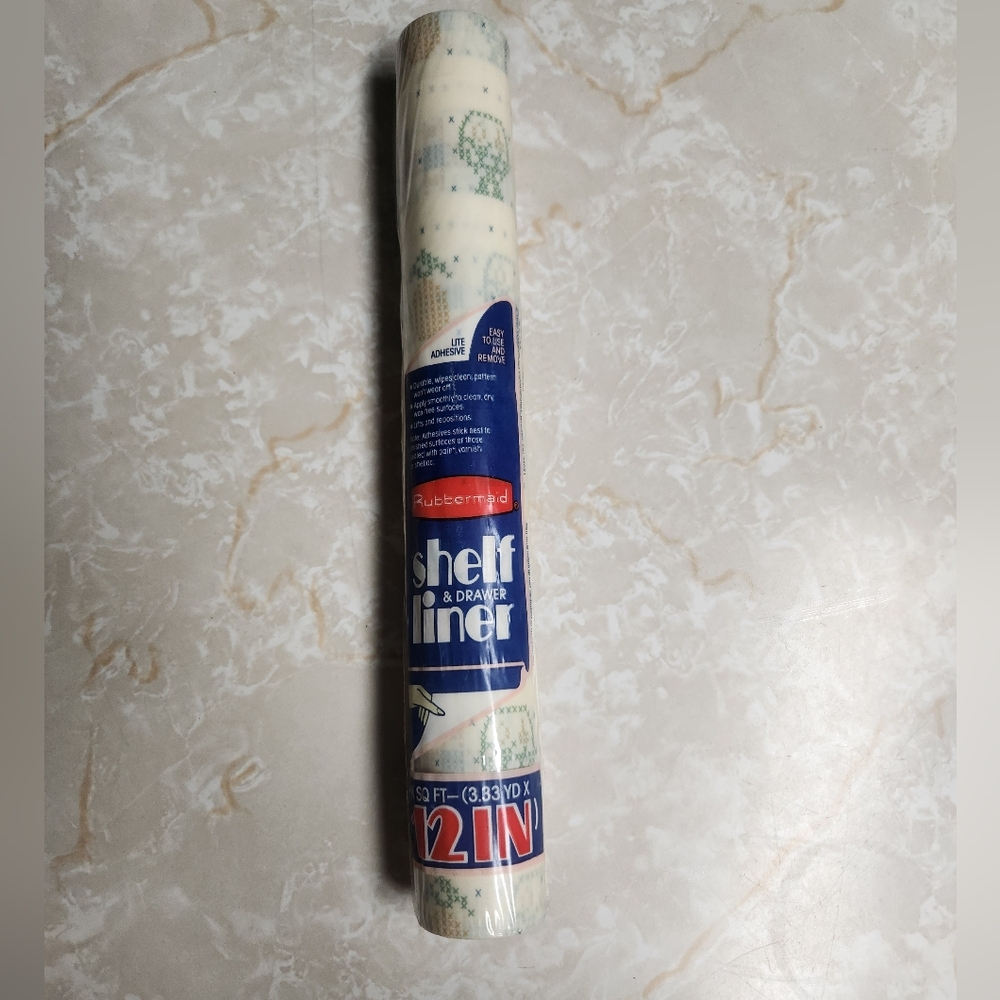 Vintage Rubbermaid Shelf & Drawer Liner 10sq ft 12" Cross Stitch Floral Country